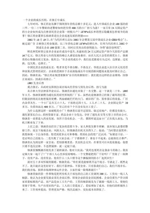 一个企业的成长历程