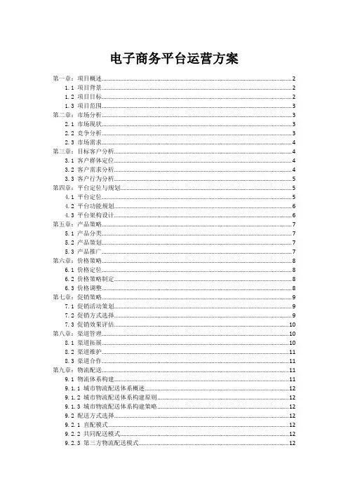 电子商务平台运营方案