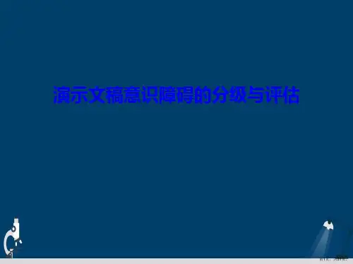 演示文稿意识障碍的分级与评估