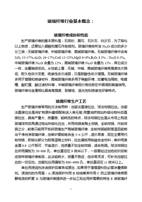 玻璃纤维成份和性能