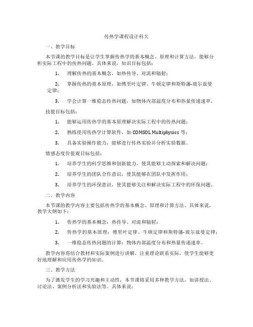 传热学课程设计科大