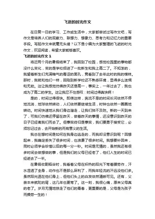 飞逝的时光作文（4篇）