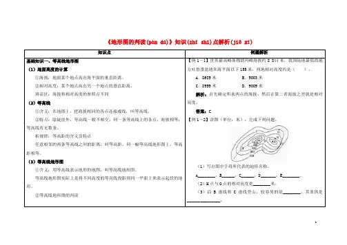 七年级地理上册-1.4-地形图的判读知识点解析