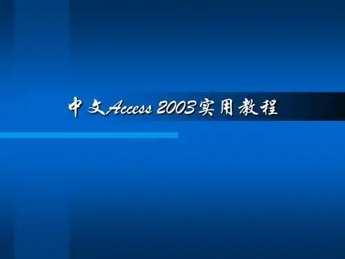 中文Access_2003实用教程