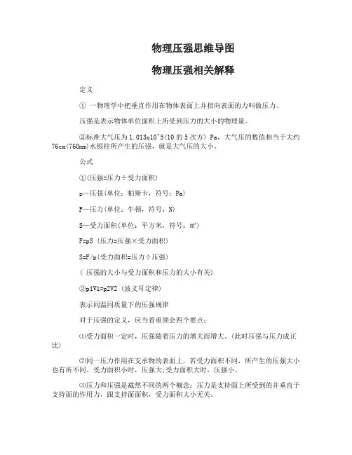物理压强思维导图
