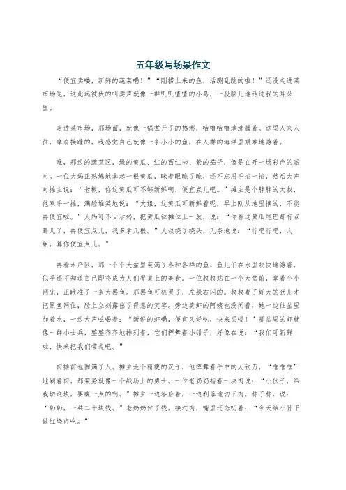 五年级写场景作文
