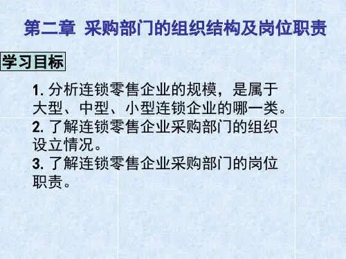 《连锁零售企业商品采购》项目2 采购部门的组织结构及岗位职责