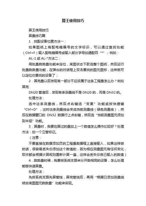 算王使用技巧