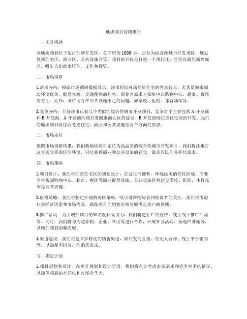地块项目营销报告