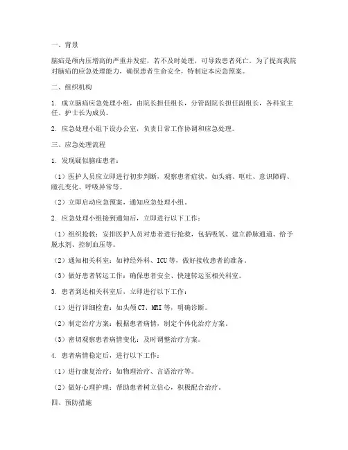 脑疝应急预案