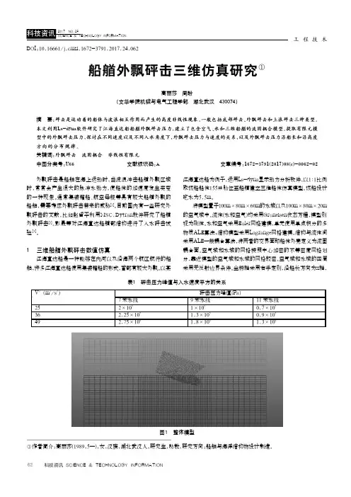 船艏外飘砰击三维仿真研究