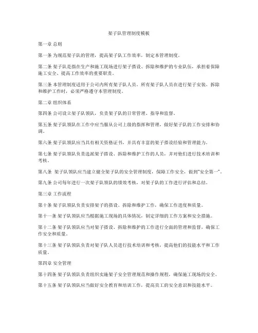 架子队管理制度模板