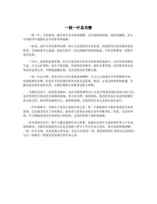 一枝一叶总关情