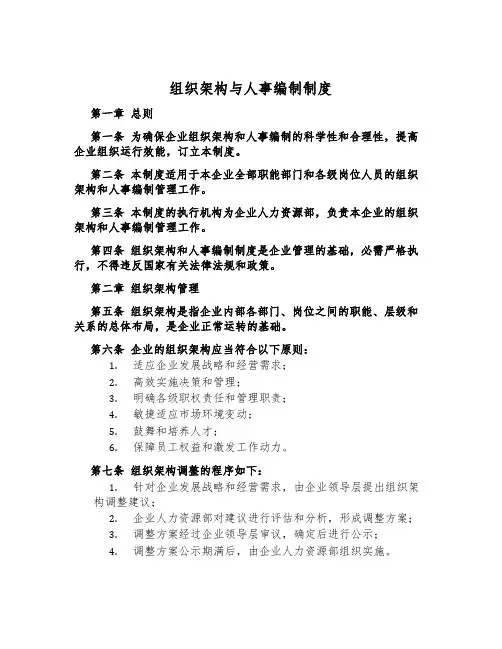 组织架构与人事编制制度