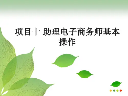 十助理电子商务师基本操作