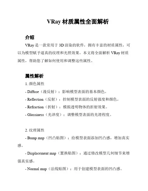 VRay材质属性全面解析
