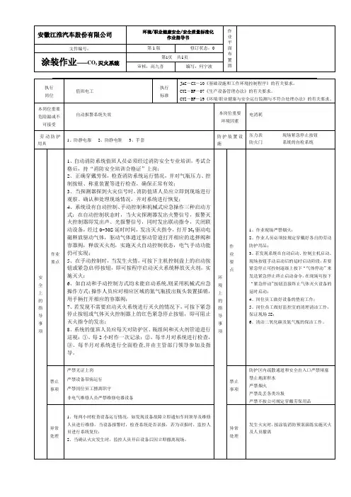 二氧化碳灭火系统安全操作规程