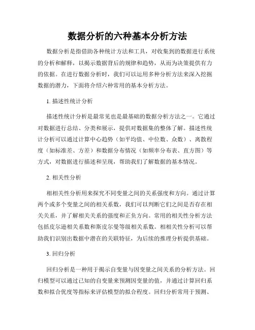 数据分析的六种基本分析方法