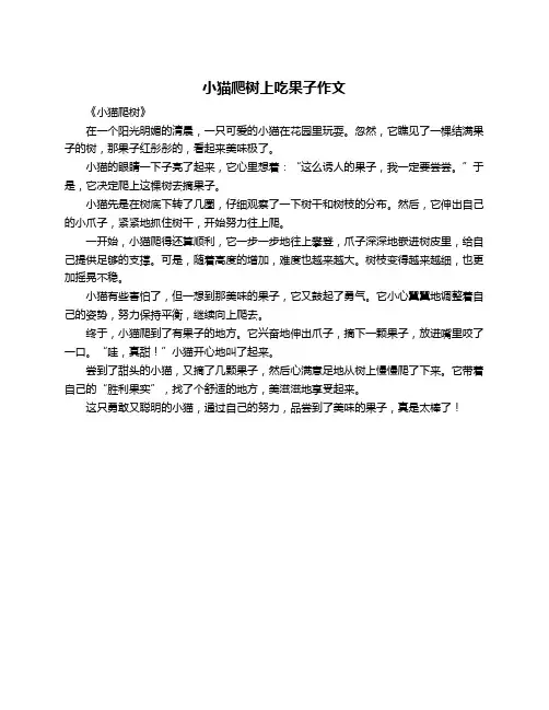 小猫爬树上吃果子作文