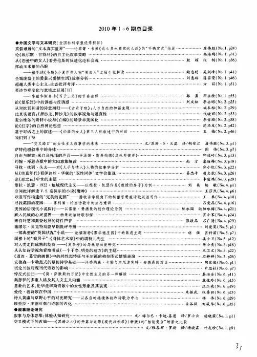2010年1～6期总目录