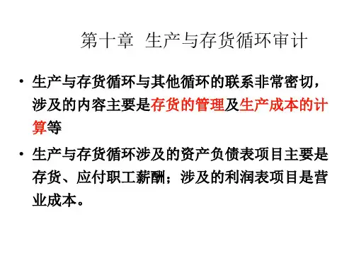 审计学第10章  生产与存货循环审计
