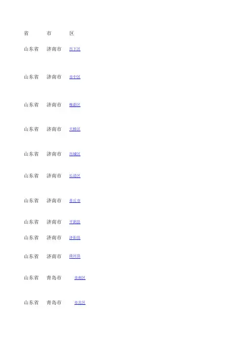 山东省 详细省市区 乡镇
