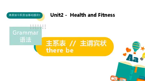 高教版(20【中职英语基础模块2】Unit2 - 语法点课件 - 主系表-主谓宾状-there be