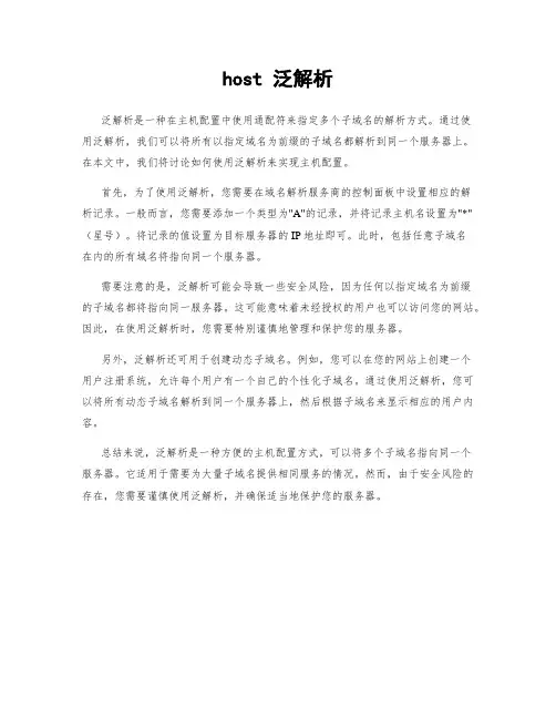 host 泛解析