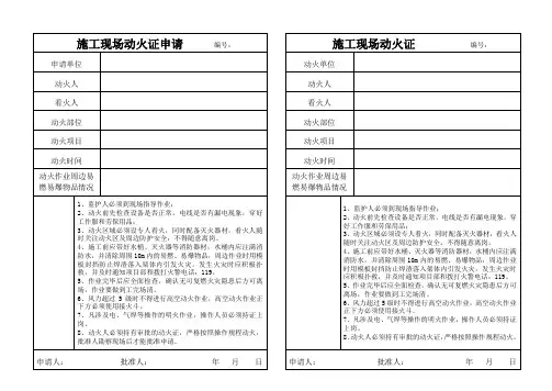 施工现场动火证申请(每日开具、当日有效)