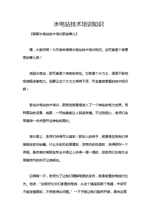水电站技术培训知识