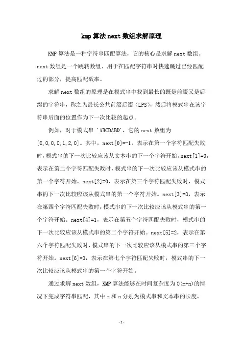 kmp算法next数组求解原理
