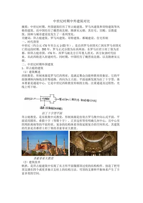 中世纪时期中外建筑对比
