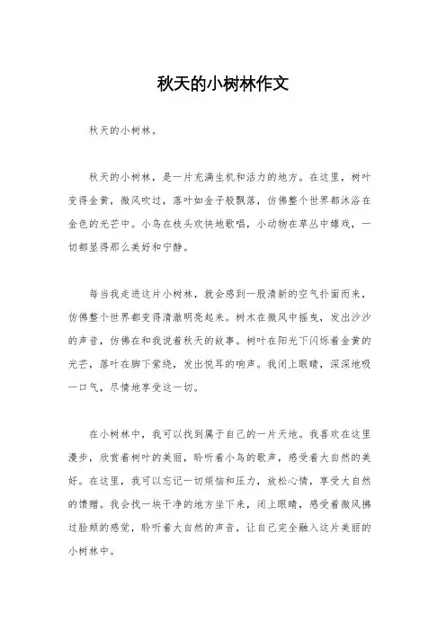 秋天的小树林作文