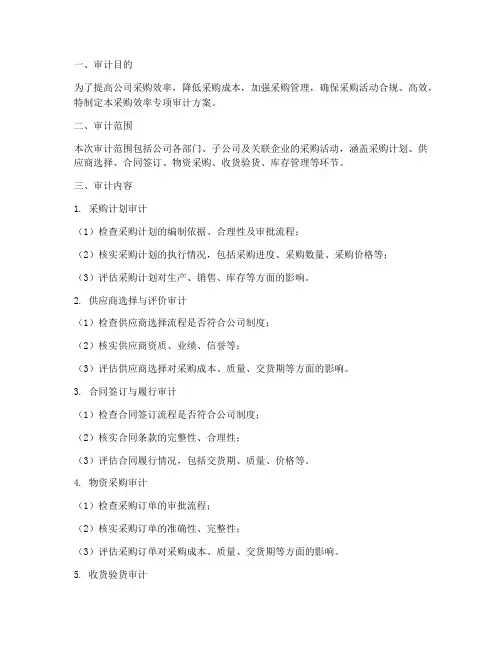 采购效率专项审计方案