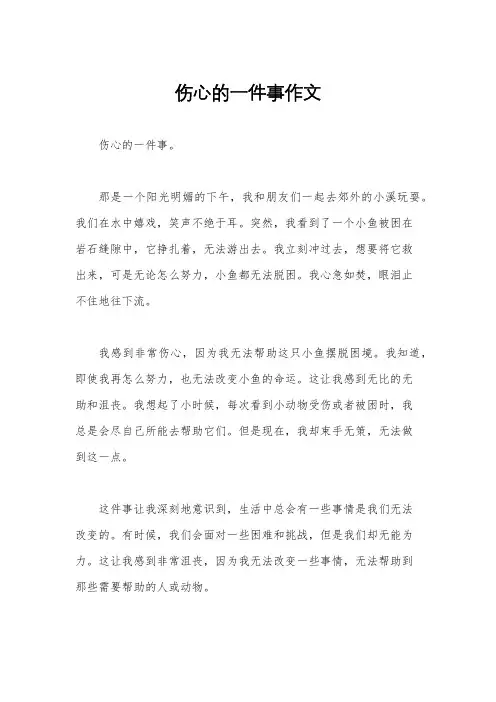 伤心的一件事作文