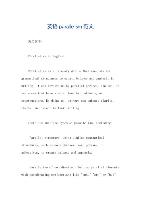 英语parallelism 范文