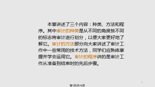 第二章审计的种类方法和程序PPT课件