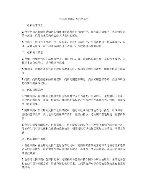 色彩原理知识点归纳总结