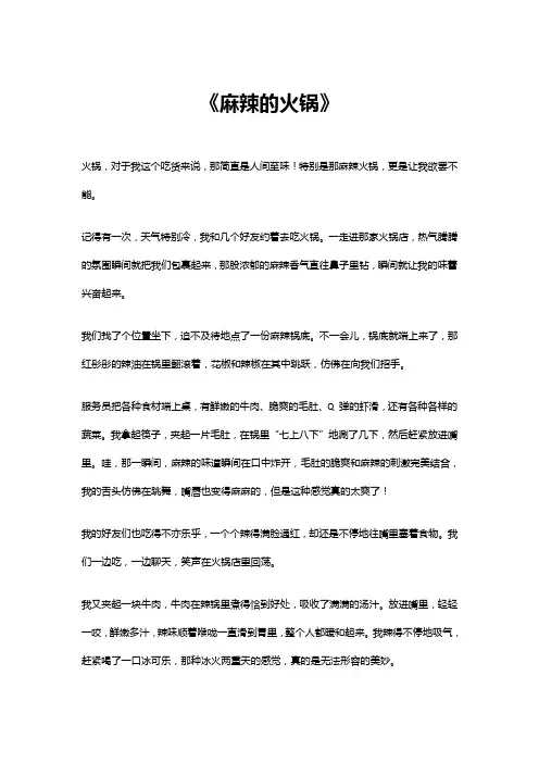 麻辣的火锅作文