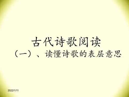 2021年高考诗歌鉴赏复习  读懂诗歌