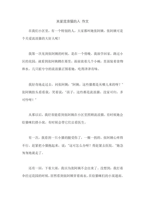 关爱流浪猫的人 作文