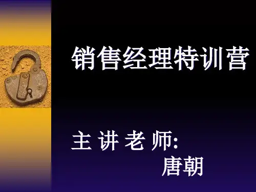 销售经理特训营(PPT 91页)