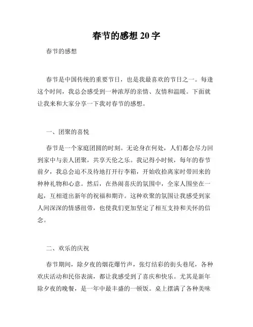 春节的感想20字
