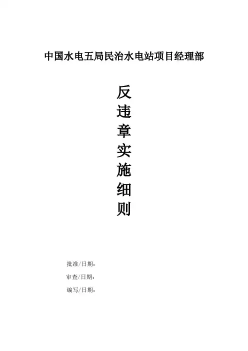 中水五局民治水电站反违章细则
