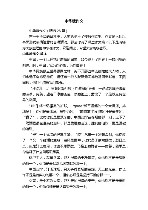 中华魂作文