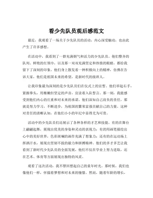 看少先队员观后感范文