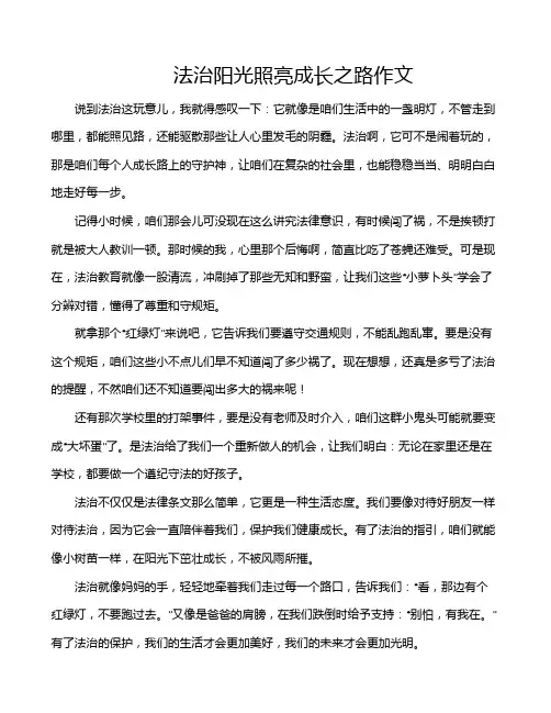 法治阳光照亮成长之路作文