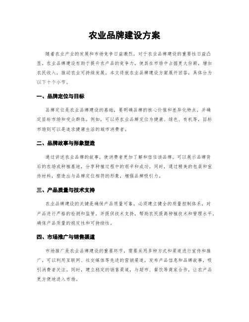 农业品牌建设方案