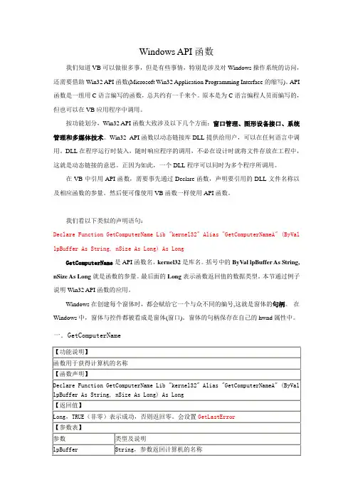 Windows API函数大全