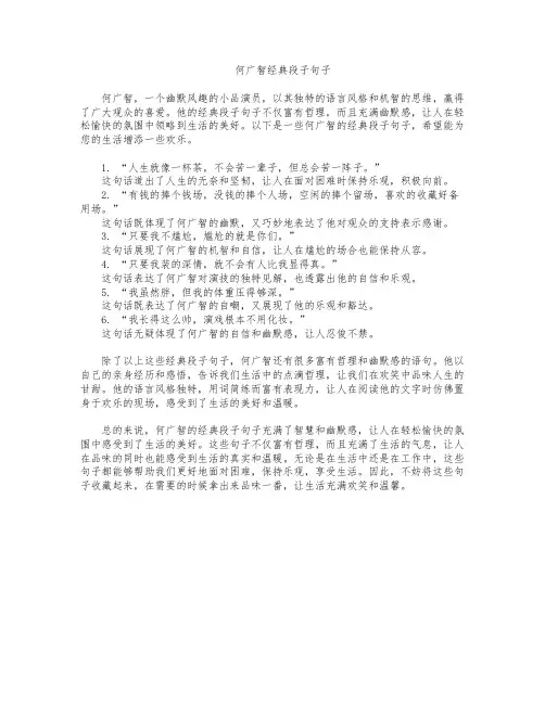 何广智经典段子句子
